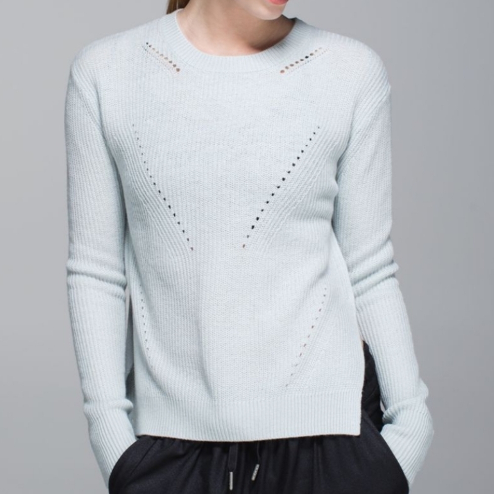 Lululemon SEVA Knit Sweater Mint green Hi Lo Merino Wool